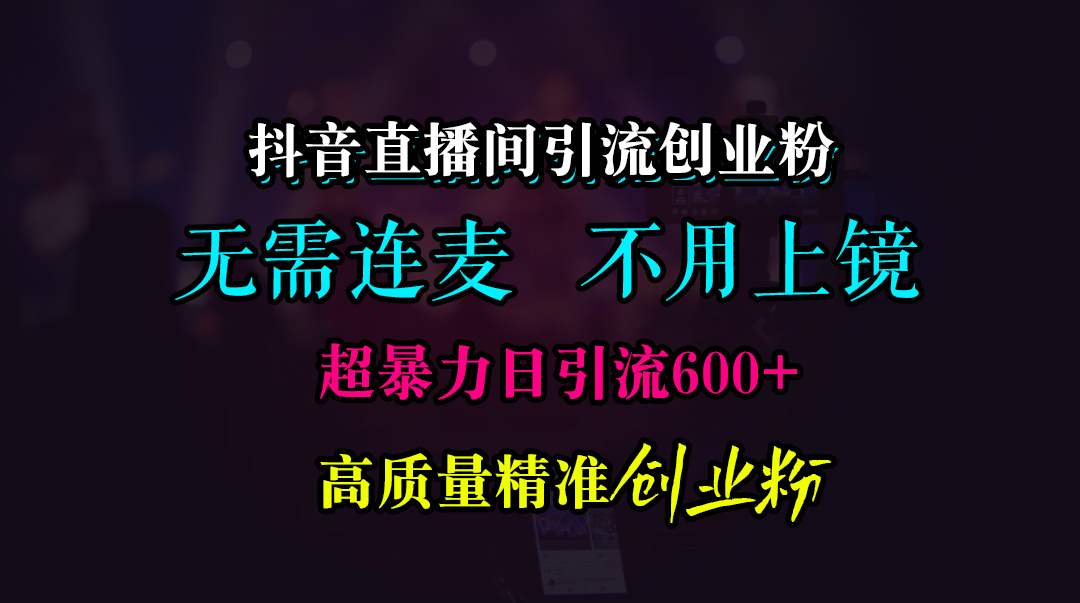抖音直播间引流创业粉，无需连麦、无需上镜，超暴力日引流600+高质量精准创业粉-蓝海项目网_项目资源_网络赚钱副业分享_创业项目_兼职副业_中创网_抖音教程