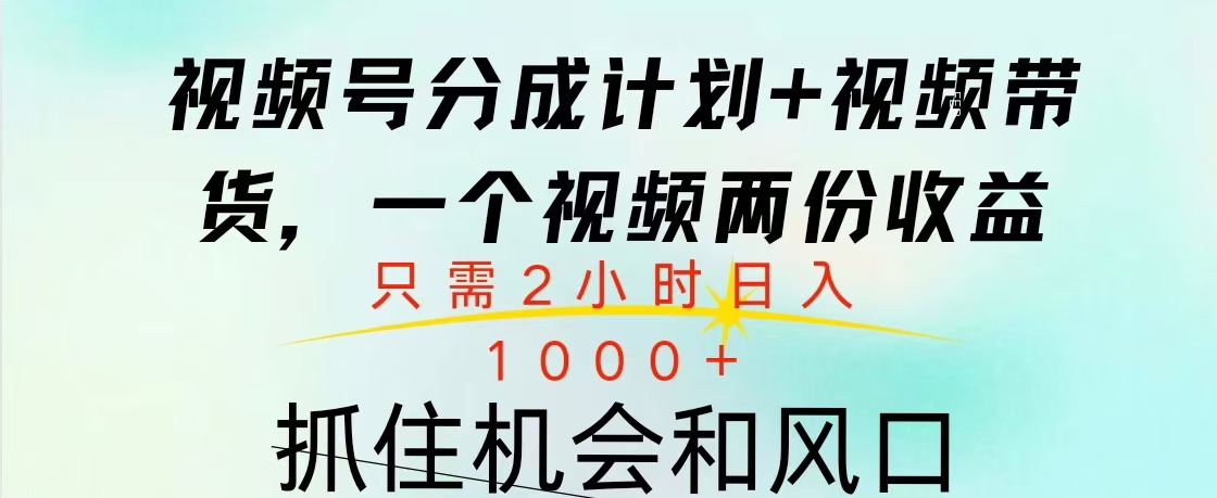 视频号橱窗带货， 10分钟一个视频， 2份收益，日入1000+-蓝海项目网_项目资源_网络赚钱副业分享_创业项目_兼职副业_中创网_抖音教程