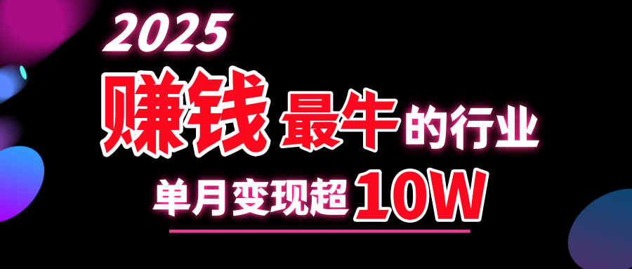 2025赚钱最牛的行业，单月变现超10w-蓝海项目网_项目资源_网络赚钱副业分享_创业项目_兼职副业_中创网_抖音教程